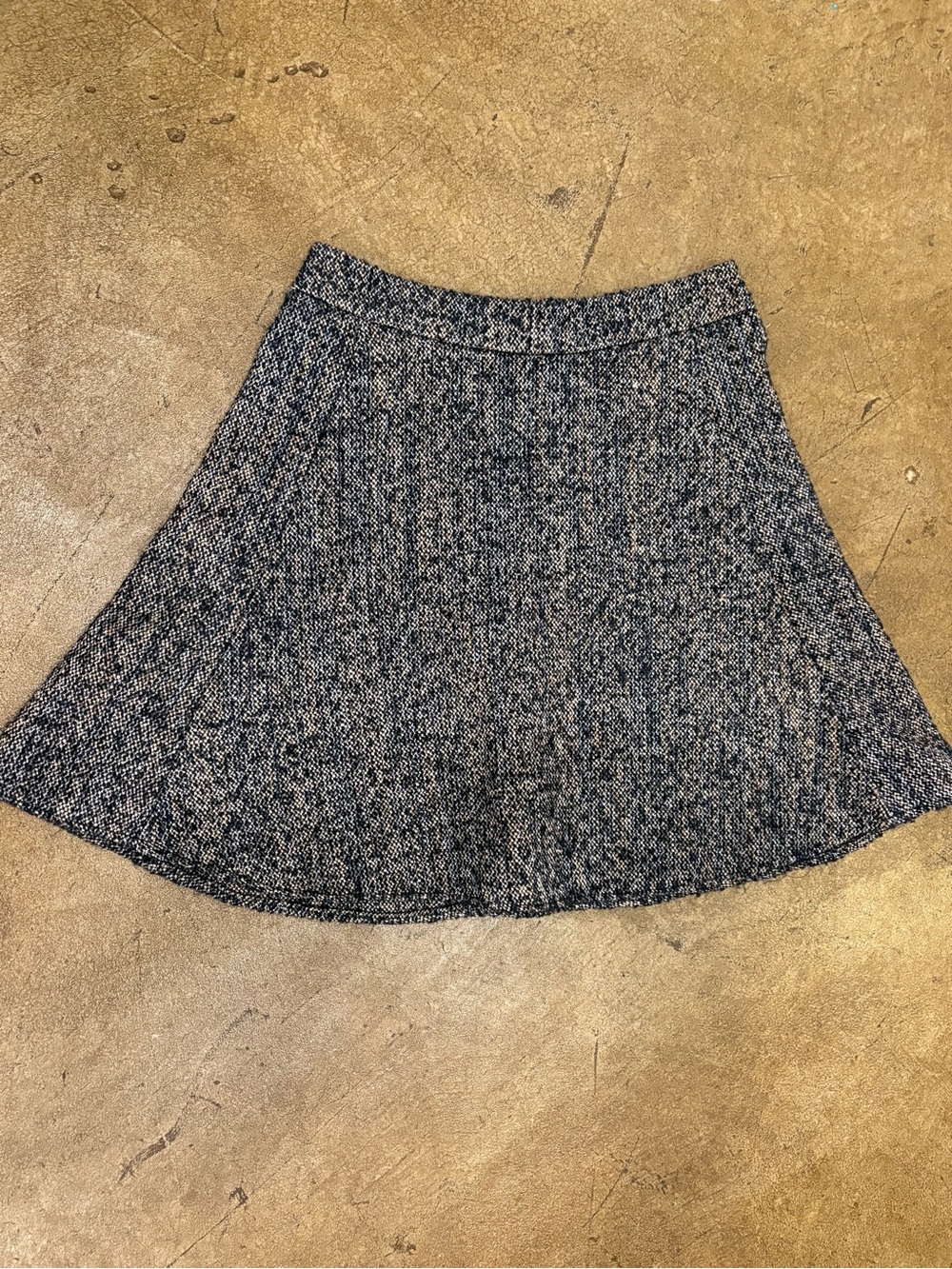 Ann Taylor Tweed Circle Skirt in Black and Gray